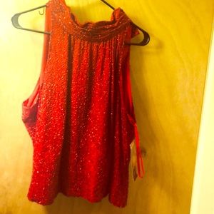 Marina Red Crop dress top